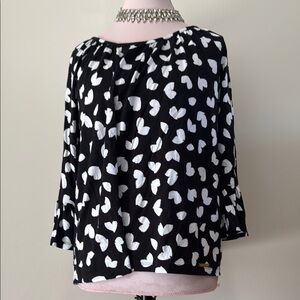Michael Kors black & white blouse in size large